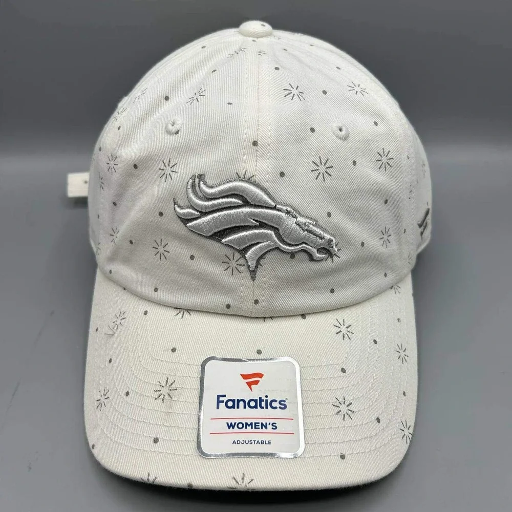 Denver Broncos Hat Women White NFL Fanatics Strap Back Cap Cotton New